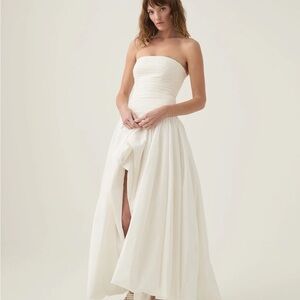 Aje Violette Bubble-Hem Cotton Maxi dress